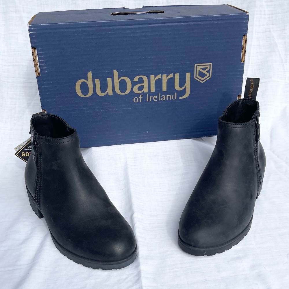 Dubarry of Ireland Carlow Black Leather GORTEX Ankle Boots EU 38 US 7 NWT